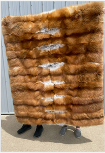 Tanned Red Fox Blanket, Heavy beautiful fur, stunning craftsmanship